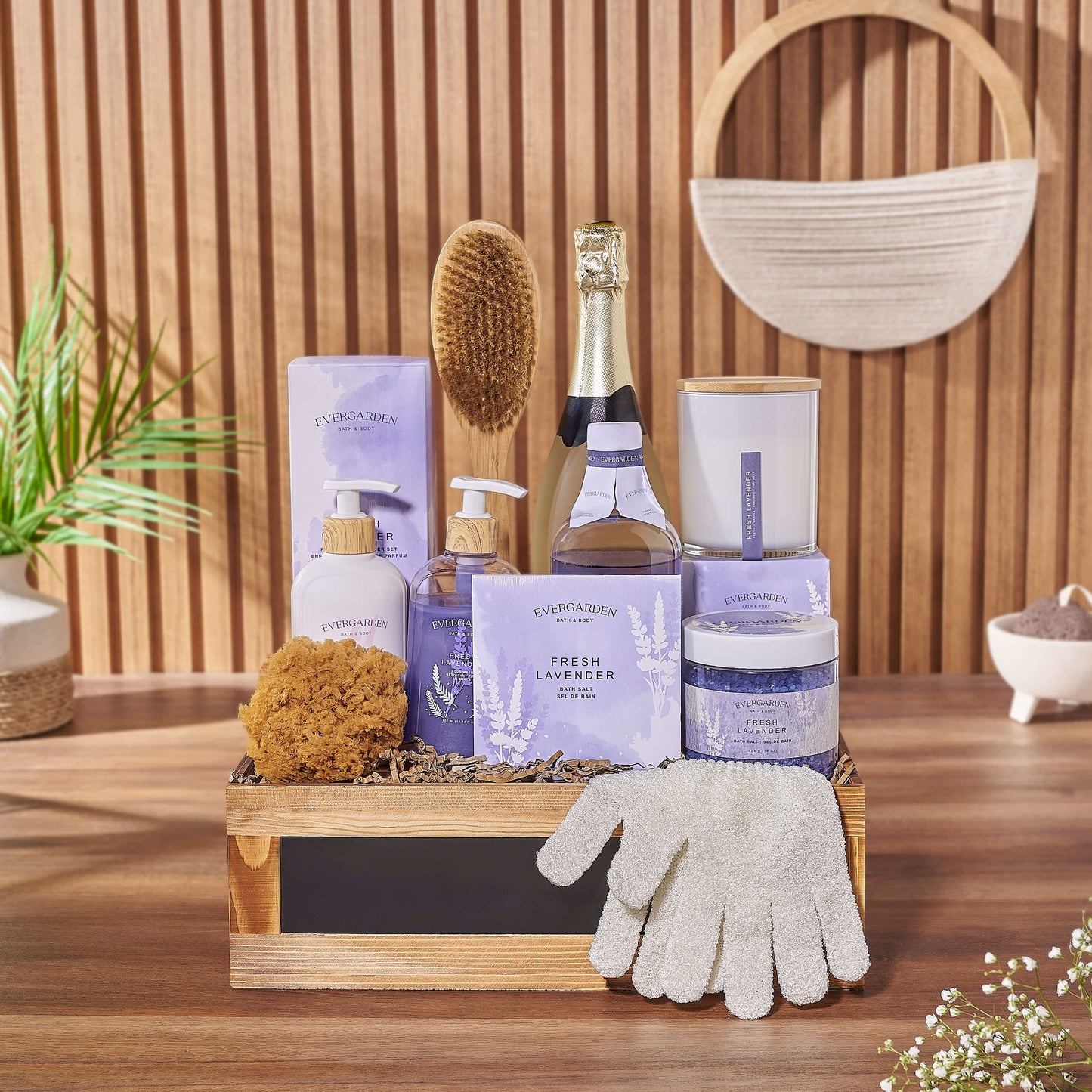 The Deluxe Lavender & Champagne Spa Gift Set from California basket - California delivery