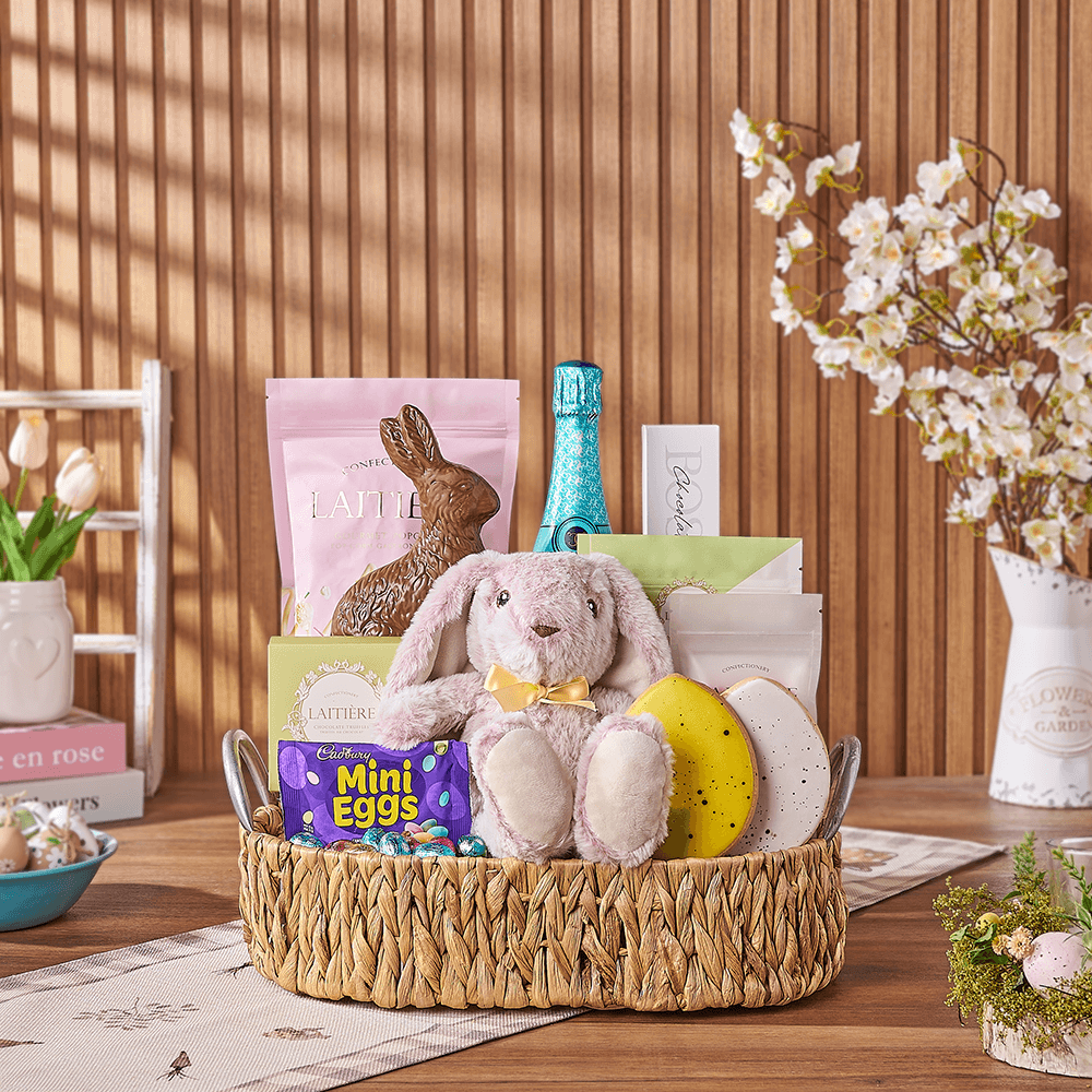 Bubbly Bunny Gift Set, sparkling wine gift, sparkling wine, champagne gift, champagne, chocolate gift, chocolate, easter gift, easter, California delivery