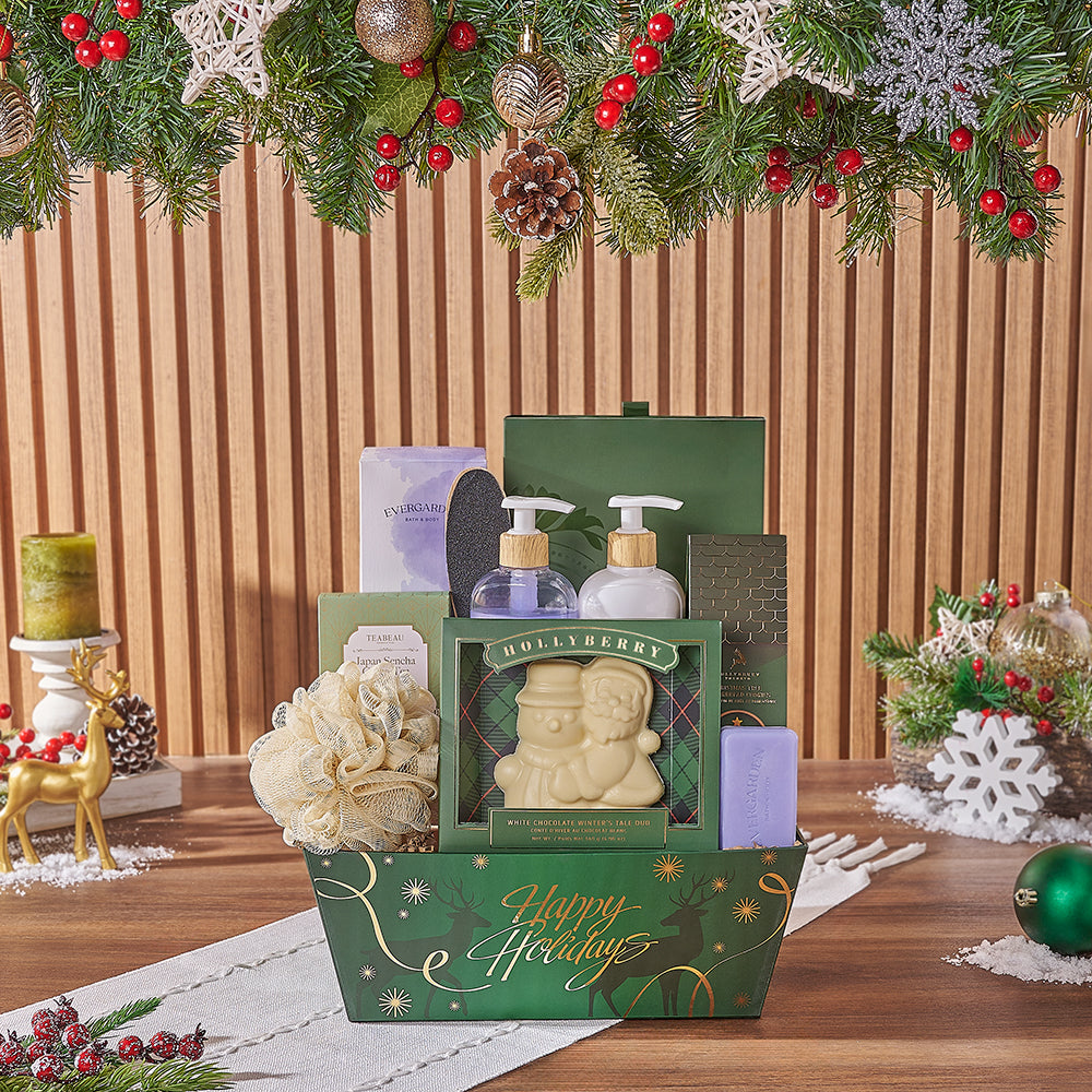 Christmas Relaxation Gift Set, Christmas gift, Christmas, spa gift, spa, chocolate gift, chocolate, tea gift, tea, California delivery