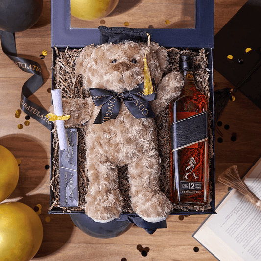 Congratulations Grad Liquor Box, liquor gift, liquor, chocolate gift, chocolate, graduation gift, graduation, Califronia delivery