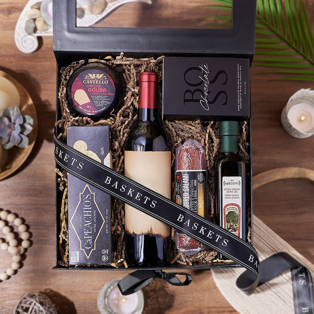 Deluxe Wine & Cheese Crate, wine gift, wine, charcuterie gift, charcuterie, California delivery