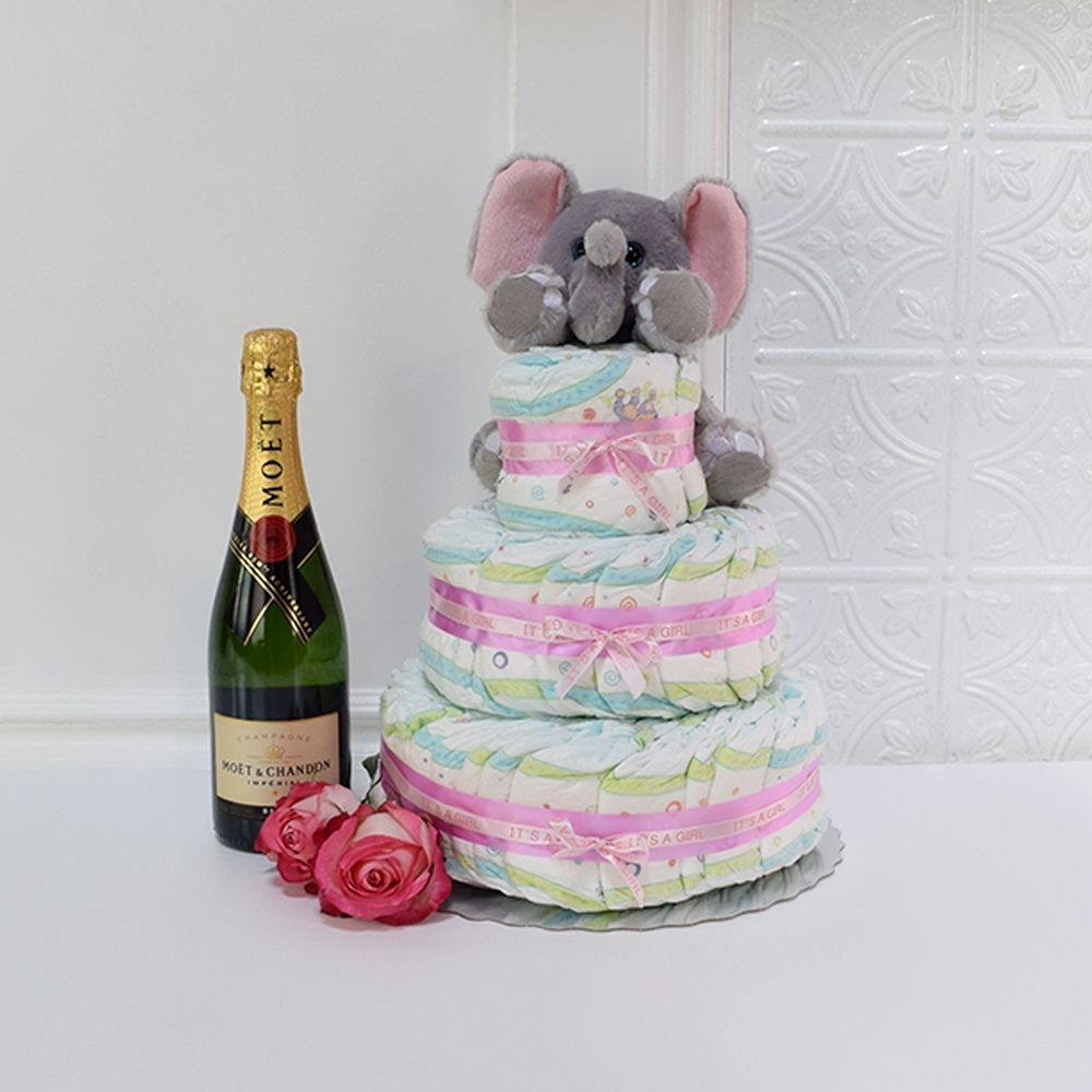 Diaper Cake Celebration from California Baskets - California Delivery