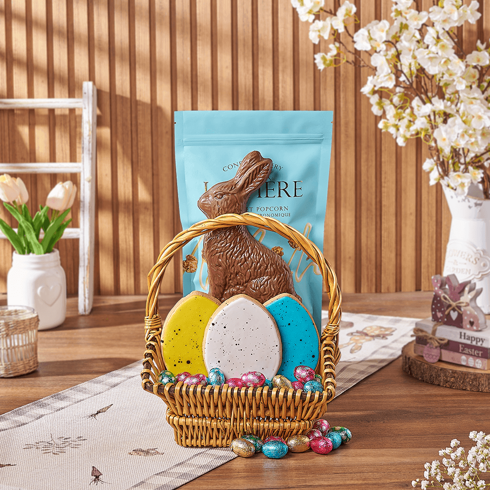 Easter Chocolate Gift Basket, easter gift, easter, cookie gift, cookie, chocolate gift, chocolate, California delivery