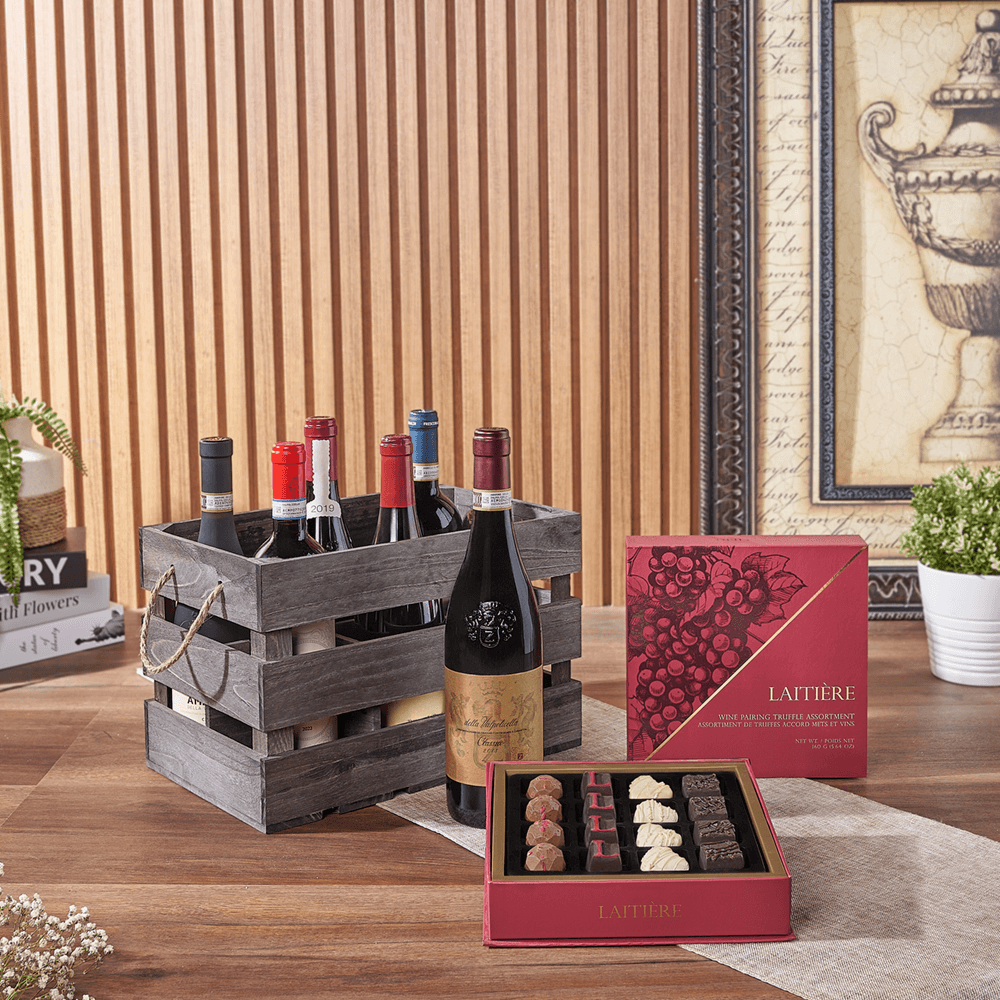 Exceptional Wine Gift Crate - Premium Wines, wine gift, wine, chocolate gift, chocolate, luxury gift, luxury, California delivery