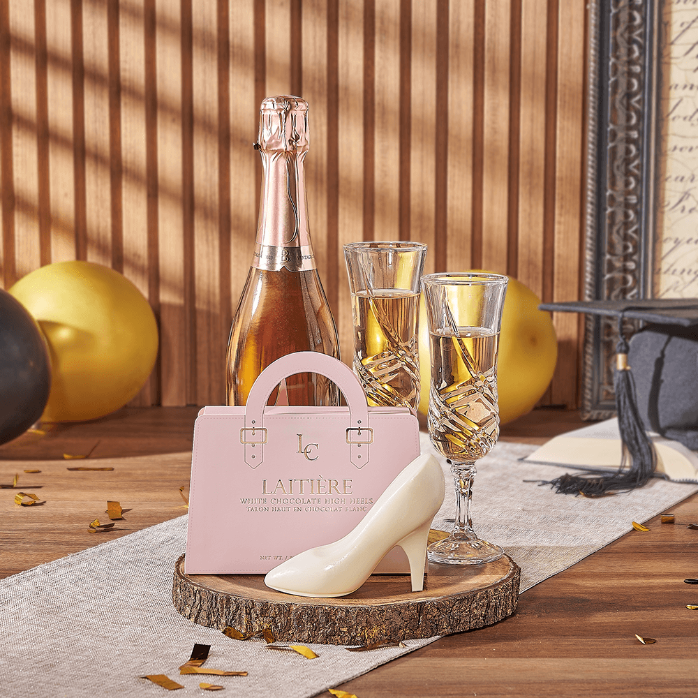 Graduation Champagne Celebration, graduation gift, graduation, chocolate gift, chocolate, champagne gift, champagne, sparkling wine gift, sparkling wine, California delivery