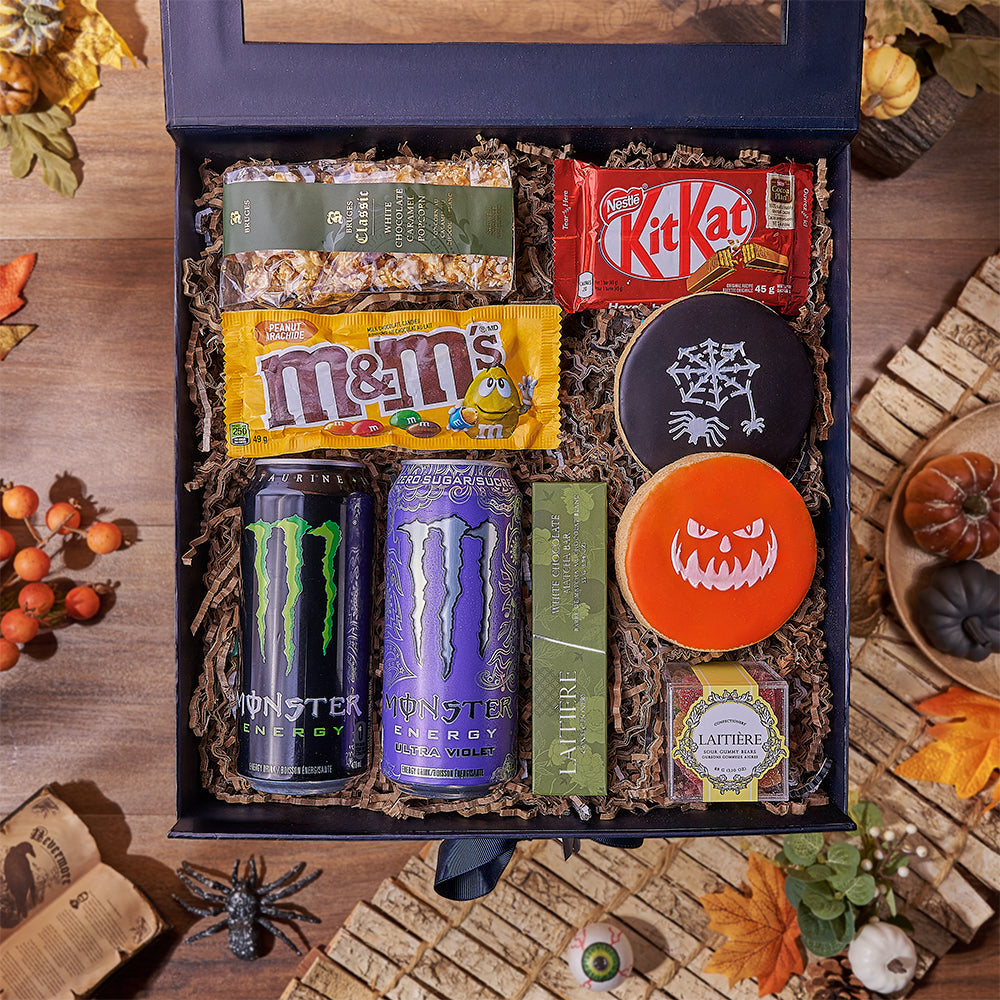 Halloween Monster Candy Box, halloween gift, halloween, candy gift, candy, energy drink gift, energy drink, California delivery