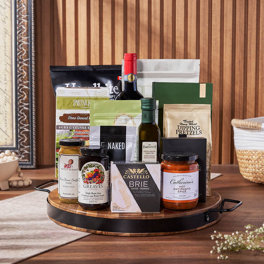 Hillcrest Wine Basket, wine gift, wine, cheese gift, cheese, gourmet gift, gourmet, California Baskets delivery