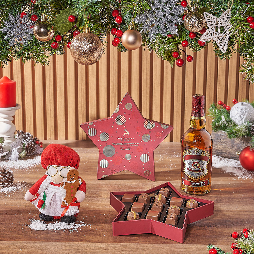 Hollyberry Christmas Liquor Set, christmas gift, christmas, liquor gift, liquor, chocolate gift, chocolate, California delivery