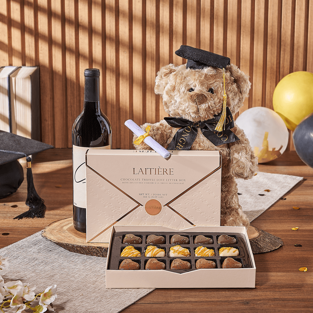 Love Letter to Graduation Gift, graduation gift, graduation, wine gift, wine, chocolate gift, chocolate, California delivery