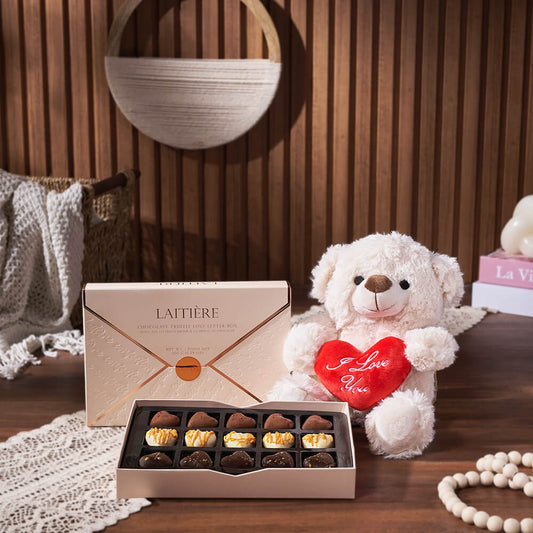 Luxury Truffle & Bear Gift Set, chocolate gift, chocolate, bear gift, bear, California delivery