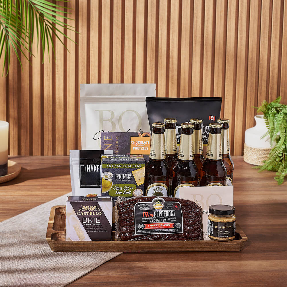 Markham Beer & Snacks Basket, beer gift, beer, snack gift, snack, charcuterie gift, charcuterie, California delivery