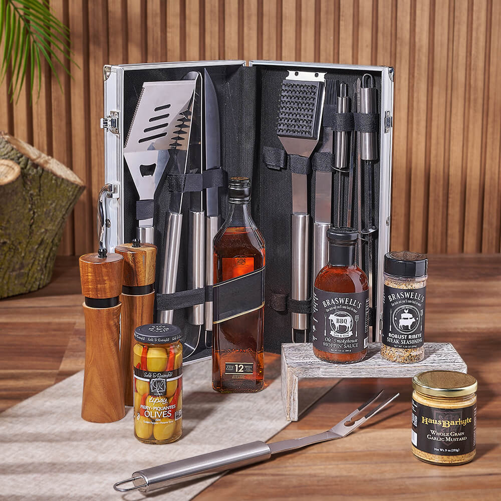 Mediterranean Grilling Gift Set with Liquor, liquor gift, liquor, grill gift, grill, California delivery