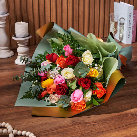 Prismatic Rose Bouquet Gift from California Baskets - Flower Gift Basket - California Delivery
