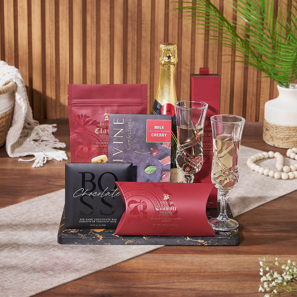 The Luxurious Champagne Gift Set, champagne gift, champagne, sparkling wine gift, sparkling wine, chocolate gift, chocolate, California delivery