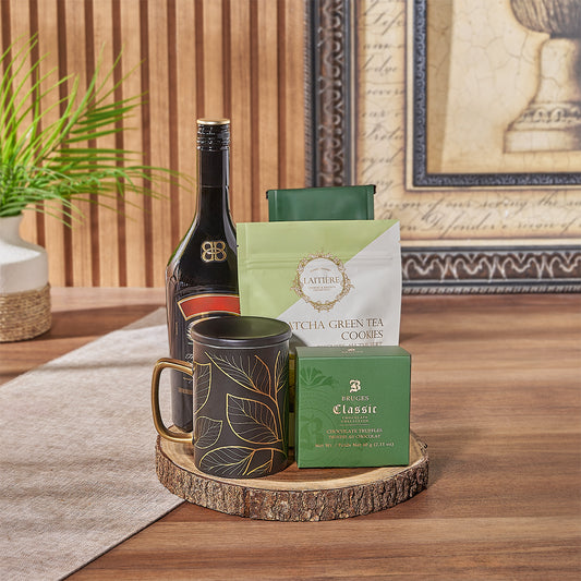 Celebrate any occasion in style with the Hillcrest Irish Coffee Gift Basket from California Baskets - California Delivery