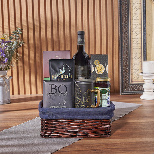 Elevate your Hanukkah festivities with the Happy Hanukkah Wine Gift Basket from California Baskets - California Delivery