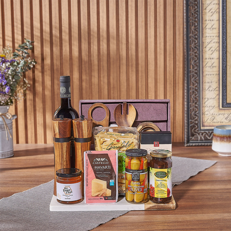 The Hanukkah Kosher Wine & Pasta Basket from California Baskets - California Delivery 