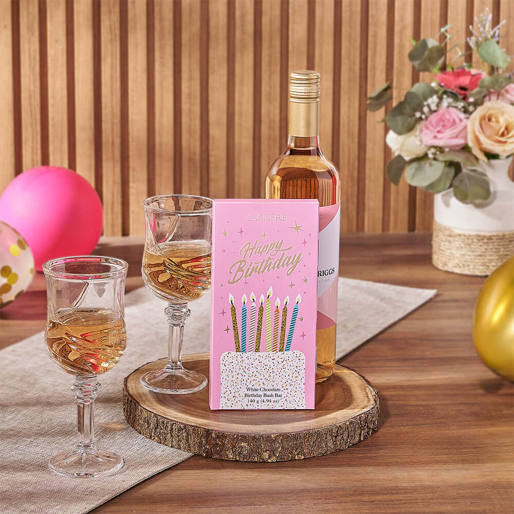 Birthday Bash &amp; Wine Gift, wine gift, wine, birthday gift, birthday, chocolate gift, chocolate, California delivery