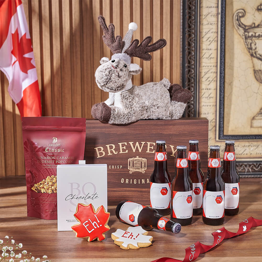 Canada Day Sweet Treat &amp; Beer Gift, beer gift, beer, canada day gift, canada day, cookie gift, cookie, California delivery