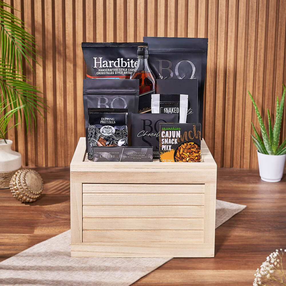 Carleton Liquor &amp; Snack Crate from California Baskets-California Delivery