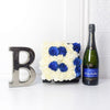 Celebrate A Baby Boy Flower Box with Champagne from California Baskets-California Delivery