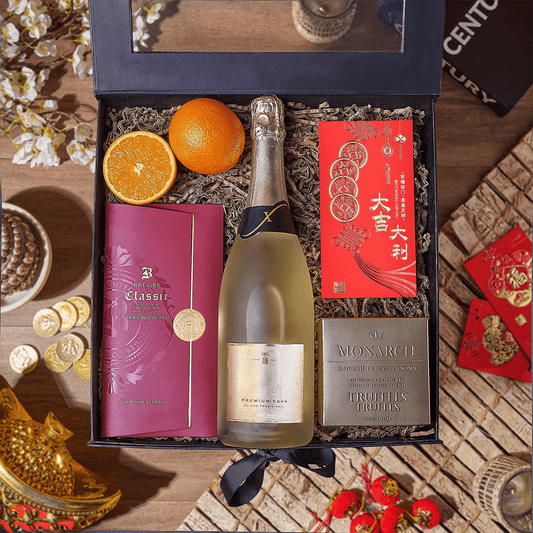 Champagne Chinese New Year Gift Box, Chinese new year gift, Chinese new year, lunar new year gift, lunar new year, champagne gift, champagne, sparkling wine gift, sparkling wine,  California delivery