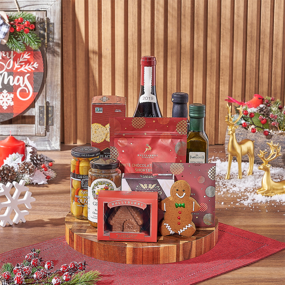 Christmas Chocolate &amp; Wine Gift Board, wine gift, wine, christmas gift, christmas, holiday gift, holiday, California delivery