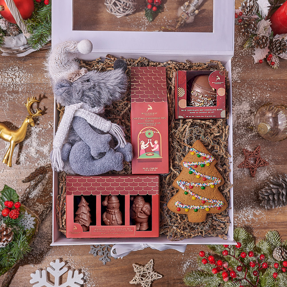Christmas Hot Cocoa &amp; Treats Basket, christmas gift, christmas, chocolate gift, chocolate, cookie gift, cookie, California delivery