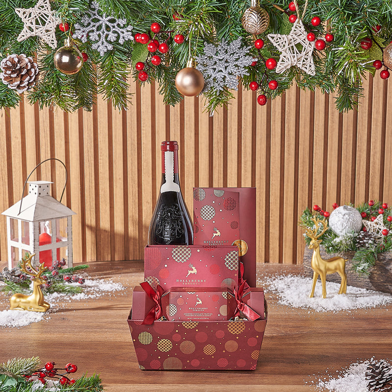 Our Christmas Morning Wine Gift Set, a curated selection of delightful goodies designed for a cozy celebration with friends and loved ones - California Delivery