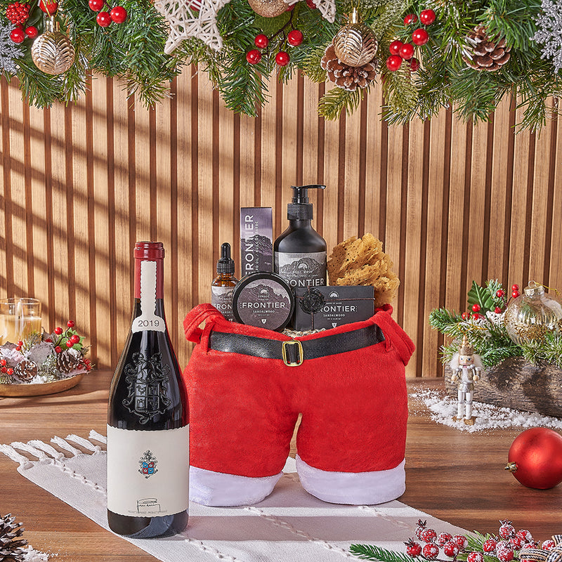 Christmas Wine & Spa Gift Bag, wine gift, wine, spa gift, spa, men's spa gift, men's spa, Christmas gift, Christmas, California delivery