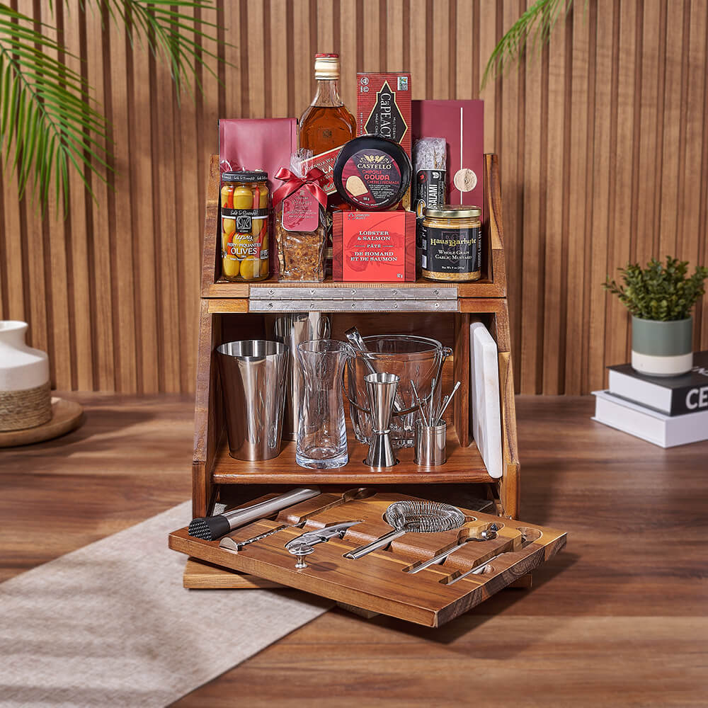 Complete Bar &amp; Snack Set, liquor gift, liquor, bar set gift, bar set, seafood gift, seafood, California delivery