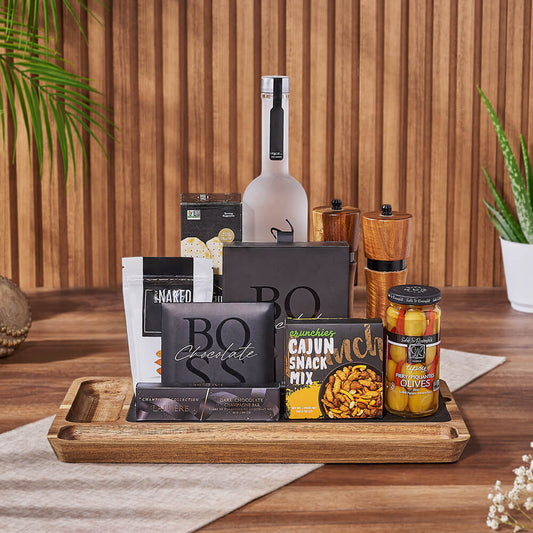 Connoisseur's Liquor Gift Set, liquor gift, liquor, snack gift, snack, chocolate gift, chocolate, California delivery