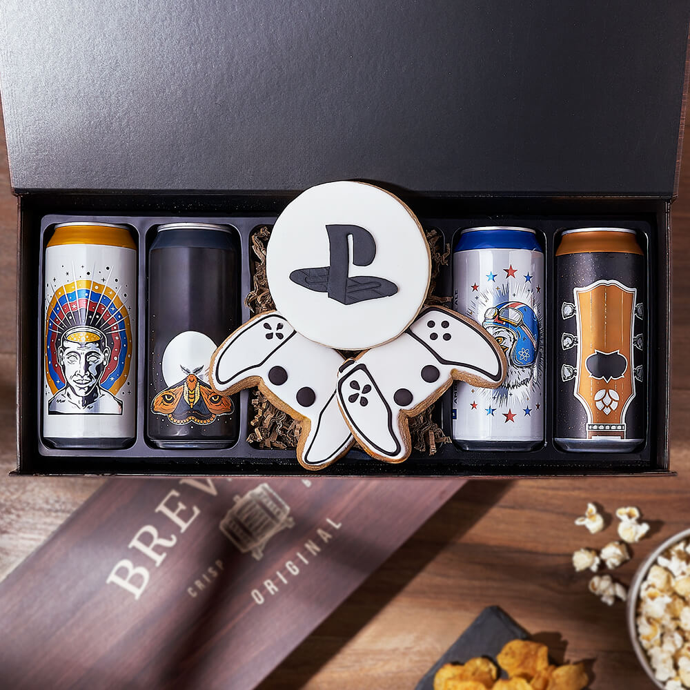 Craft Brew &amp; Gaming Gift Set, beer gift, beer, gaming gift, gaming, cookie gift, cookie, California delivery