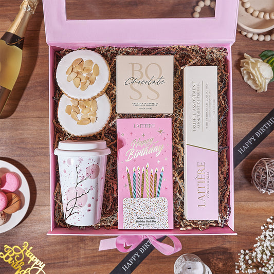 Cup of Birthday Fun Gift Box, birthday gift, birthday, chocolate gift, chocolate, cookie gift, cookie, California delivery