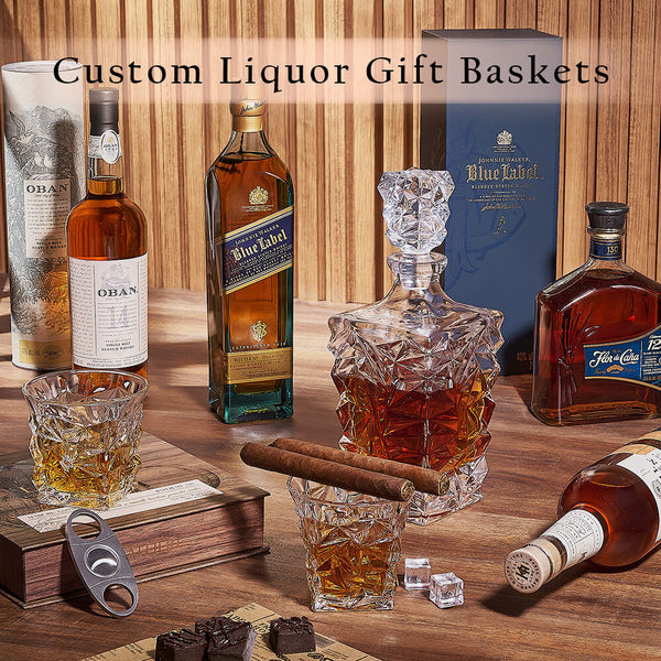 Custom liquor gift basket