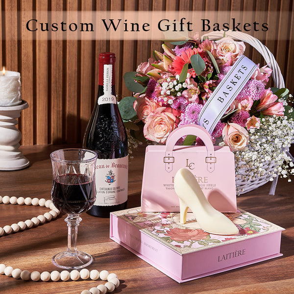 Custom wine gift basket