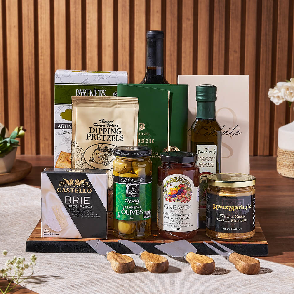 Delicious Gathering Wine &amp; Cheese Gift Set, wine gift, wine, cheese gift, cheese, California delivery