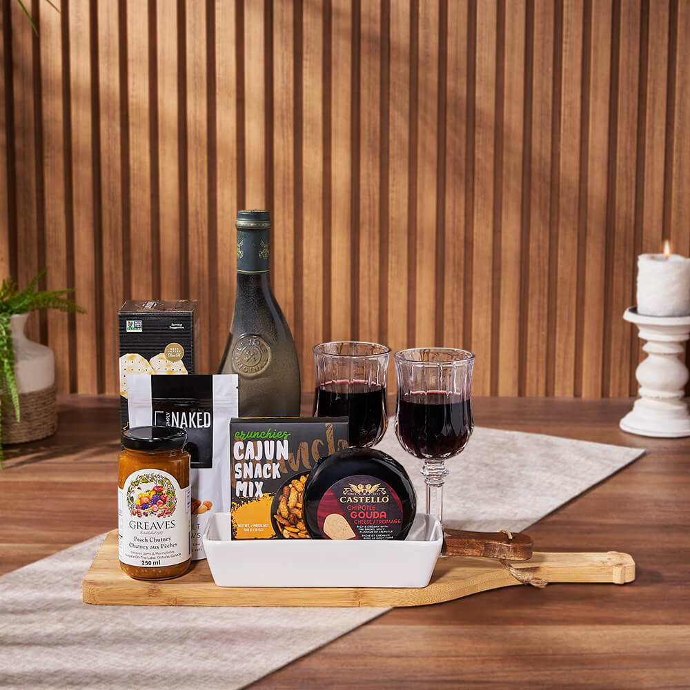 Delightful Wine & Treat Gift Set, wine gift, wine, snack gift, snack, California delivery