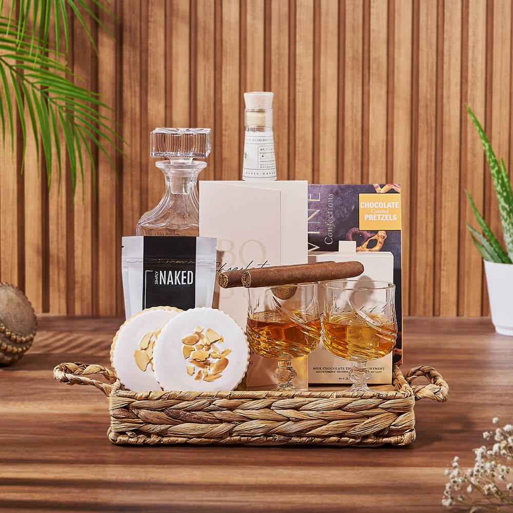 Deluxe Liquor & Decanter Gift Set, liquor gift, liquor, cigar gift, cigar, decanter gift, decanter, California delivery