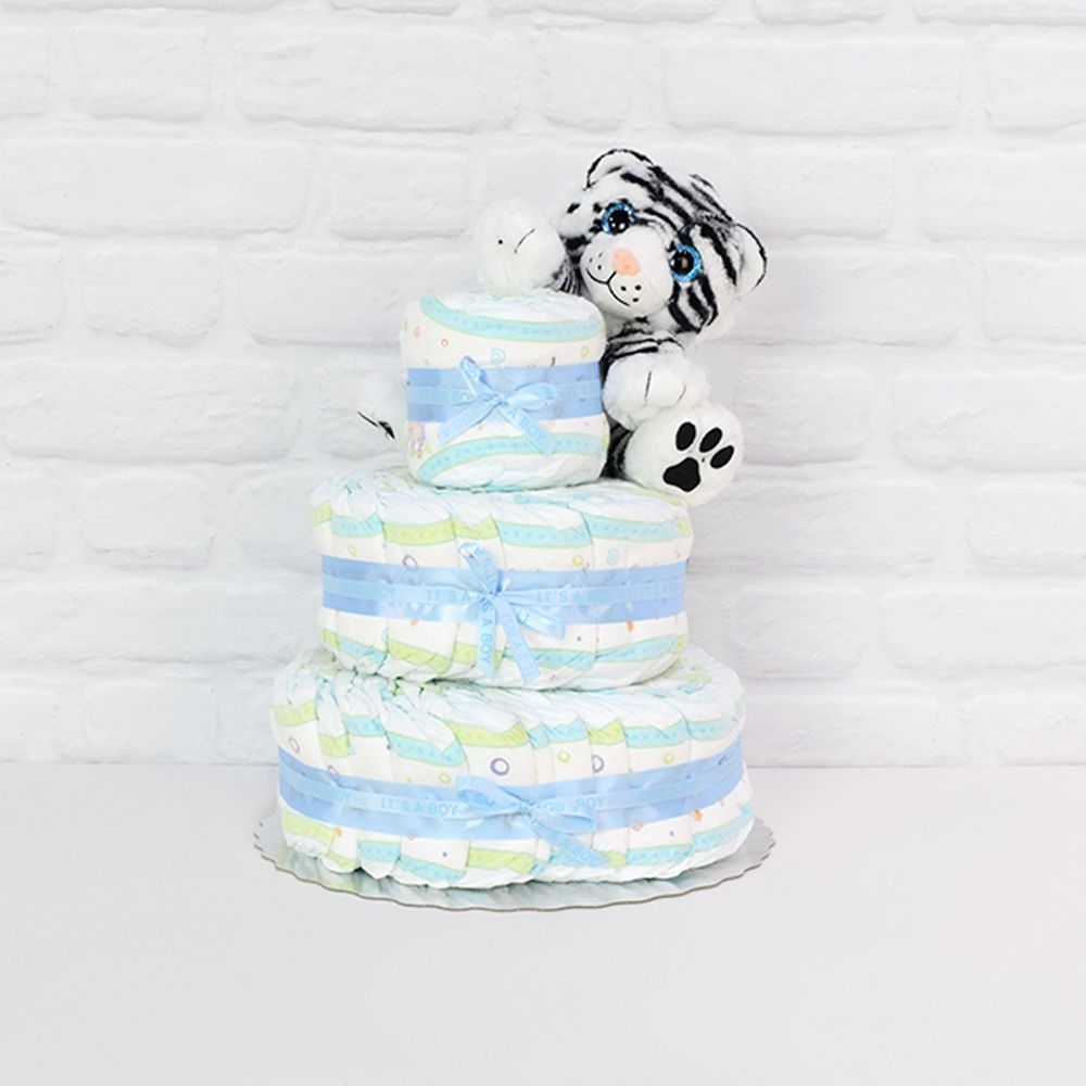 Diapers &amp; Plush Tiger Gift Set from California Baskets - California Delivery