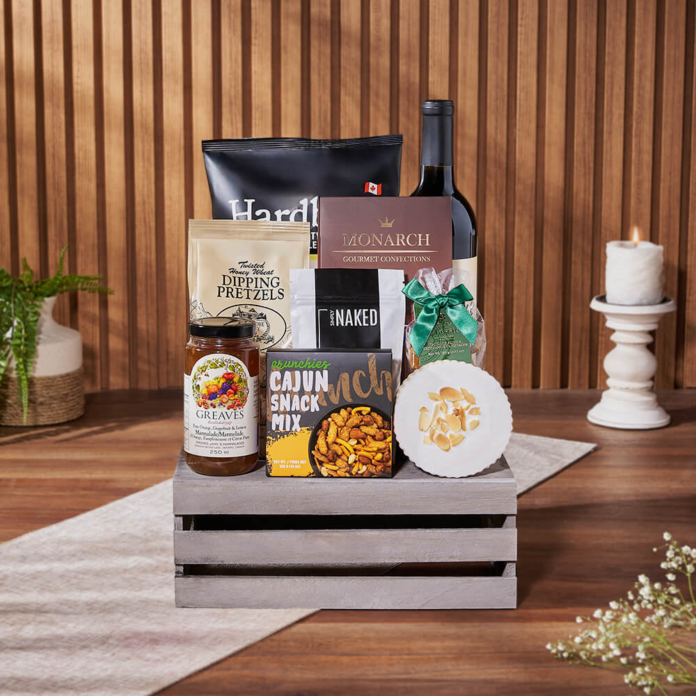 Divine Snack &amp; Wine Gift Set, wine gift, wine, snack gift, snack, California delivery