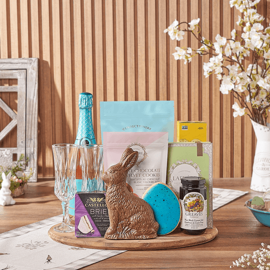 Easter Champagne Sharing Gift, champagne gift, champagne, sparkling wine gift, sparkling wine, chocolate gift, chocolate, easter gift, easter, California delivery