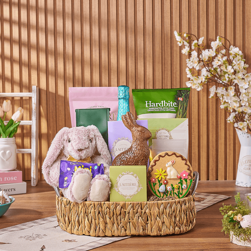 Easter Champagne & Snack Basket, easter gift, easter, sparkling wine gift, sparkling wine, champagne gift, champagne, chocolate gift, chocolate, California delivery