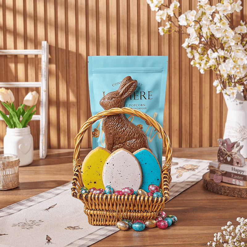 Easter Chocolate Gift Basket, easter gift, easter, cookie gift, cookie, chocolate gift, chocolate, California delivery