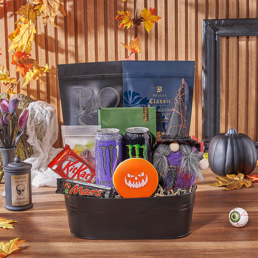 Energizing Halloween Popcorn Gift, halloween gift, halloween, energy drink gift, energy drink, candy gift, candy, California delivery