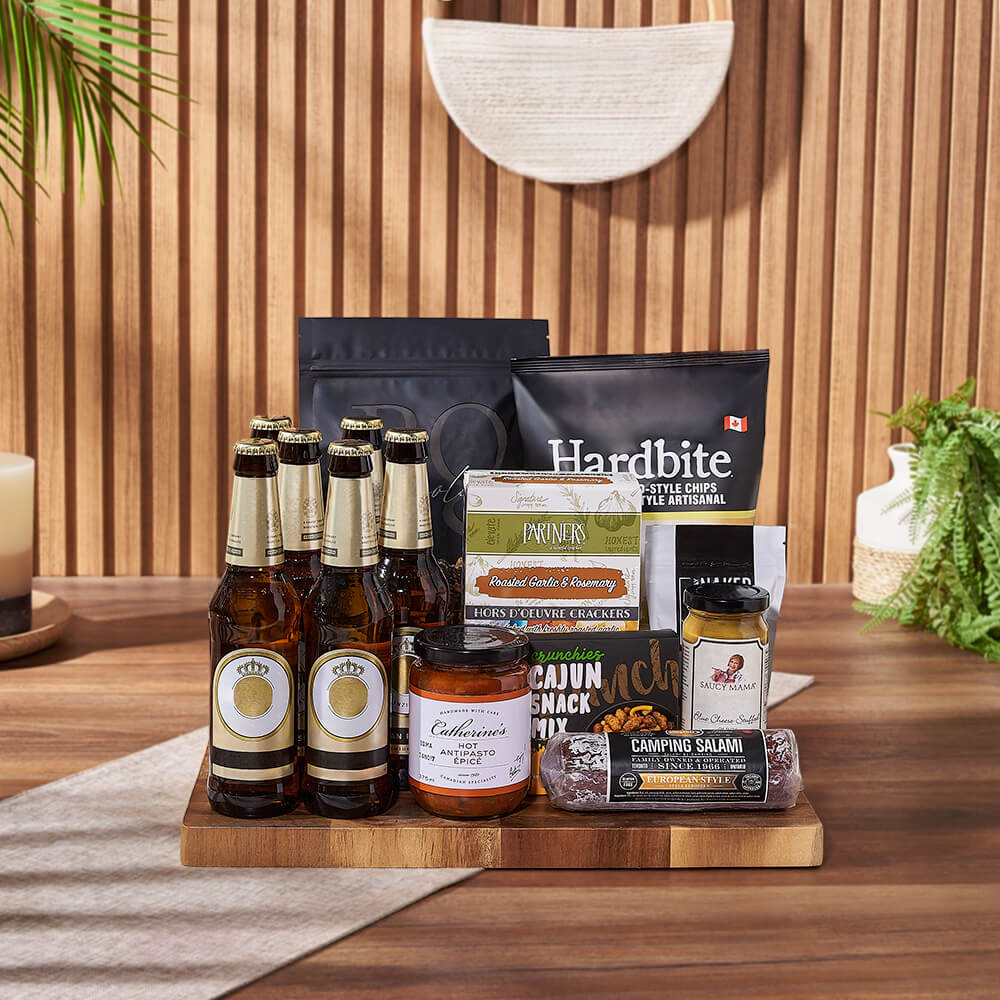 Etobicoke Beer &amp; Crunch Snack Basket from California Baskets-California Delivery