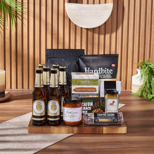 Etobicoke Beer & Crunch Snack Basket from California Baskets-California Delivery