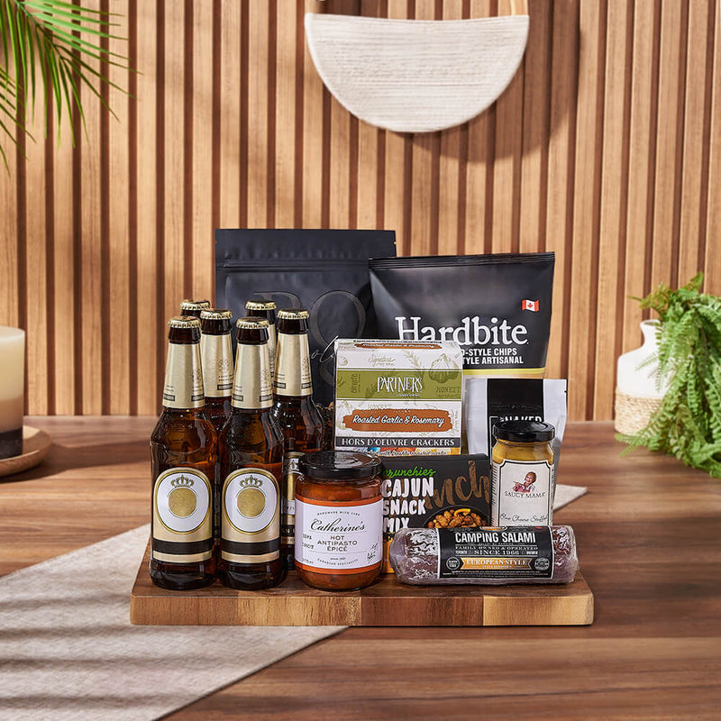 Etobicoke Beer & Crunch Snack Basket from California Baskets-California Delivery