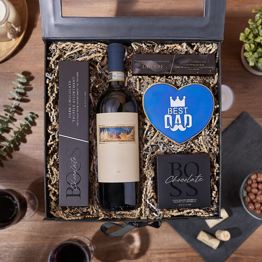 Father’s Day Wine &amp; Sweets Box, wine gift, wine, chocolate gift, chocolate, fathers day gift, fathers day, California delivery