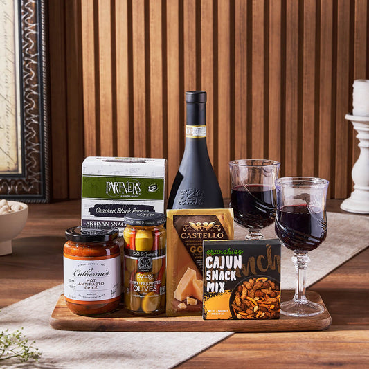 From Italy With Love Wine & Cheese Gift Basket, wine gift, wine, cheese gift, cheese, appetizer gift, appetizer, California delivery